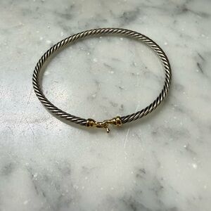 David Yurman Silver and 18k Gold Twisted Bracelet